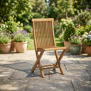 Modern <b>Folding</b> Teak Solid Wood Outdoor Dining Chair-Waterproof Eco-Friendly Portable & Durable Garden Chair - Product Image 3