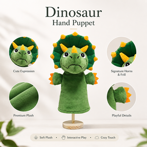 Peluche <span class=keywords><strong>de</strong></span> <span class=keywords><strong>Dinosaurio</strong></span> Triceratops Personalizado, Interactivo, Suave y Adorable, Marioneta <span class=keywords><strong>de</strong></span> Mano para Niños, Regalo para Fiestas Infantiles - Product Image 2