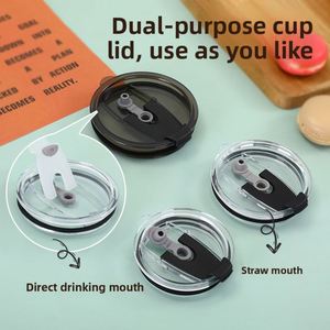 Luxury Ice Tumbler Transparent Lid Dual-<b>Drink</b> Design Portable Coffee Cup <b>Straw</b> Cover Bulk Wholesale in Stock <b>for</b> Car - Product Image 2