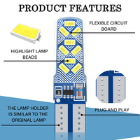 PEL-bombilla Led de estacionamiento para coche, lámpara de liquidación de cuña automática, Flash estroboscópico blanco CANBUS, luz led de silicona t10