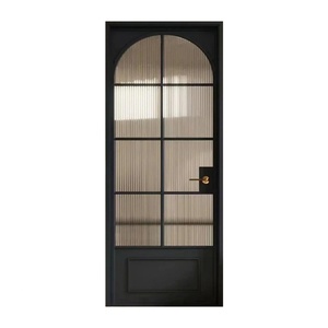 Porte battante en alliage d'aluminium sur mesure, style français vintage, porte intérieure de salle de bain avec panneaux de verre ultra-émincés - Product Image 4