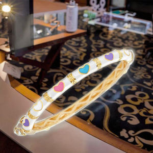 <span class=keywords><strong>Bracciale</strong></span> Smaltato alla Moda per Bambini, Placcato Oro in <span class=keywords><strong>Argento</strong></span> Sterling 925 con Zirconi, Apertura Traforata Vintage, <span class=keywords><strong>Bracciale</strong></span> da Matrimonio per Donne - Product Image 4