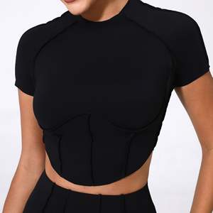 PASUXI Camiseta Deportiva de Secado Rápido para Mujer, Camiseta de Yoga de Manga Corta, Camiseta Deportiva Transpirable con Elasticidad en Cuatro Direcciones - Product Image 3