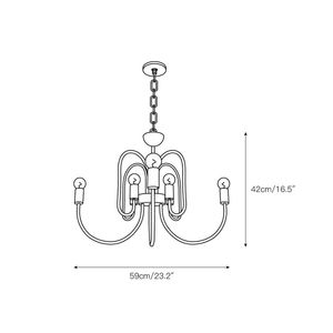 Candelabro Cabry-Brazos escultóricos de cromo pulido con bombillas expuestas, colgante moderno Glam para comedor, vestíbulo, sala de estar - Product Image 3