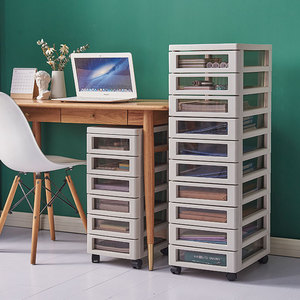 Großhandel Büro B4 Datei Organisation Kunststoff Lager regal Haushalt Desktop Make-up Transparente Schublade Lagers chrank mit Rädern - Product Image 4