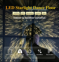 Dalles de sol lumineuses 3D Star Dancing, éclairage LED à absorption magnétique effet miroir abysse pour bars et soirées