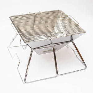 Barbecue pliant en acier inoxydable de style coréen pour l'extérieur, 35x35x21cm, portable, pour plusieurs personnes, au charbon de bois, pour usage extérieur - Product Image 3