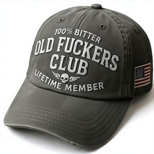 Gorra de Béisbol Vintage Bordada de Algodón Transpirable para Hombres Mayores, Ideal para Viajes Transfronterizos - Product Image 1