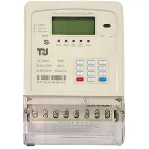 Techrise Meter Prabayar Split Tipe 1P 2 Kawat G3 PLC Komunikasi Smart Keypad Power Meter