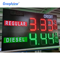 Panneau de prix du gaz numérique à double face de 18 pouces avec éclairage à DEL Panneau de prix du gaz à DEL RÉGULIER PREMIUM DIESEL