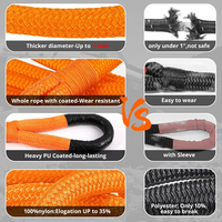 AMBITION Factory Vente chaude Corde de remorquage cinétique de récupération 1,26 pouces x 30 pieds 55000 LBS Sangle de sauvetage robuste pour tout-terrain Orange