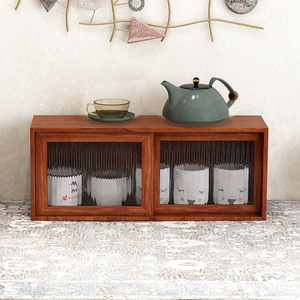 Solid Wood Storage Cabinet <b>Rectangle</b> Standing Type Desktop Organizer Tea Room Study Room Multi Functional Cabinet - Product Image 1