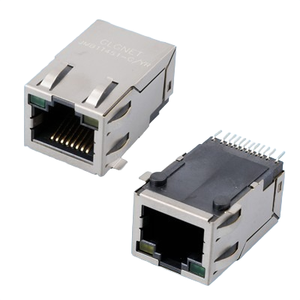 Transformador Integrado GLGNET Precio <span class=keywords><strong>de</strong></span> Fábrica 1X1 100/1000BT con EMI TAB con LED Blindado Magnético Conector POE RJ45 <span class=keywords><strong>de</strong></span> Bronce Fosforoso - Product Image 2