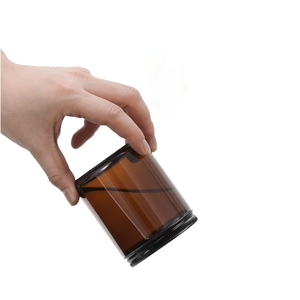 8Oz 250Ml Hổ Phách Thủy Tinh Mỹ Phẩm Jar Với Vương Miện Cap Nhôm Kim Loại Nắp Cho Niêm Phong Rỗng Nến <span class=keywords><strong>Container</strong></span> - Product Image 6