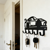 1pc Crochet mural décoratif multifonctionnel moderne en métal pour clés, idéal pour salon, salle de bain, chambre, garage