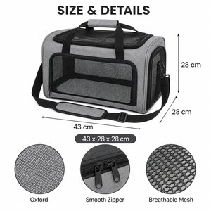 Transportín para Mascotas con Aprobación de Oxford Airline, para Gatos y Perros Pequeños, para Viajes Bajo el Asiento, Logotipo Personalizado de Fábrica, OEM ODM, Transpirable - Product Image 4