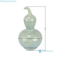 Vase en porcelaine traditionnelle de Jingdezhen RYYH09-A-M, glaçure céladon, forme de gourde, décoration florale cristalline, vase de table écologique