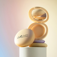 Étui à poudre compact personnalisé avec miroir, mini étui à poudre compacte pour blush, forme ovale