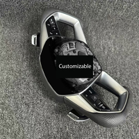 Volante de cuero negro, diseño de avión adecuado para Audi A3 A4 A4L A5 A6L Q3 Q5 R8 A7, actualización Interior de coche
