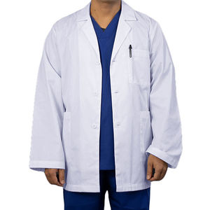 Blouse médicale sur mesure à manches longues, coupe classique, pour adultes, en tissu toile coton-polyester, usage hospitalier - Product Image 4