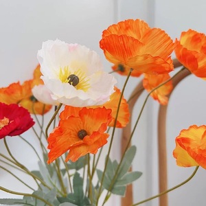 Flores de Amapola Artificiales de Seda, Realistas, para Decoración de Bodas y Hogar, Accesorios de Fotografía, Multicolores - Product Image 2