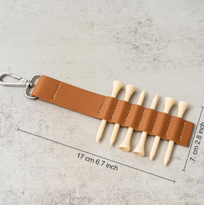 Étanche extérieur Golf <span class=keywords><strong>bois</strong></span> bambou Tee <span class=keywords><strong>taquet</strong></span> étui en cuir Portable porte-clés Tee sac de rangement pour les amateurs de golfeurs - Product Image 2