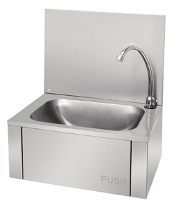 Évier de lavage des mains en acier inoxydable à commande au genou avec robinet, lavabo hygiénique mural pour cuisines de <span class=keywords><strong>restauration</strong></span> - Product Image 6