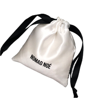 Sac à cordon en satin de coton avec logo personnalisé, pochette anti-poussière soyeuse pour l'emballage de bijoux, pour cadeaux ou promotions