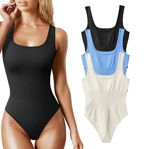 2023 Sexy Shapewear Tummy Control Body Solid Color Sling Sleeveless Women One Piece Bodysuit Backless Fitness suit