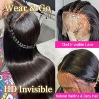 Perruques en cheveux humains HD effet seconde peau, ultra-lisses, avec ligne de cheveux naturelle, double densité, cuticules alignées, pré-épilées, sans colle