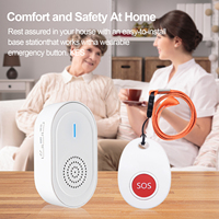 Système d'alerte sans fil Daytech CC06 avec bouton d'appel magnétique rechargeable pour infirmières à domicile, système d'appel pour soignant, hôpital, restaurant, hôtel, café