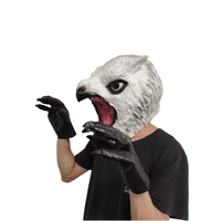 Masque hibou réaliste sans cheveux avec griffe masques de hibou d'Halloween pour la fête monstre hibou Costume adultes enfants