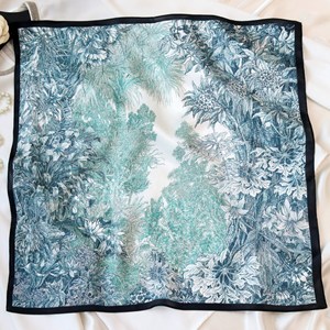 Écharpe en <span class=keywords><strong>soie</strong></span> satinée multicolores, petite écharpe carrée de 55 cm, motif floral en <span class=keywords><strong>soie</strong></span> de mûrier - Product Image 4