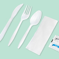 Couverts jetables biodégradables entiers bon marché 7 pouces couleur blanche couteau cuillère fourchette Pla ensemble de vaisselle pour l'alimentation occidentale