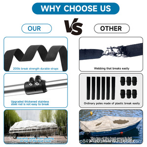 Tige de support en aluminium réglable pour les housses de ponton Jon et V-Type pour améliorer la stabilité et la durabilité - Product Image 2