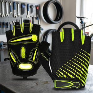 <b>Half</b> Finger Cycling Gloves Breathable Non <b>Slip</b> Moisture Wicking Lightweight Unisex Summer Hook & Loop Closure - Product Image 5