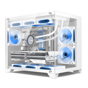 Mayorista Vidrio Templado Micro ATX Blanco Gaming <span class=keywords><strong>Computer</strong></span> PC Case Mid Tower Gamer Case PC Cabinet Cases Towers Support 360 - Product Image 3