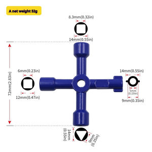 Clé triangulaire universelle multifonction Clé à 4 voies pour armoires <span class=keywords><strong>de</strong></span> compteurs électriques à gaz Radiateurs <span class=keywords><strong>de</strong></span> purge <span class=keywords><strong>Plombier</strong></span>'s Essential - Product Image 4
