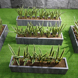 Grand pot <span class=keywords><strong>à</strong></span> <span class=keywords><strong>fleurs</strong></span> <span class=keywords><strong>rectangulaire</strong></span> <span class=keywords><strong>en</strong></span> <span class=keywords><strong>fibre</strong></span> <span class=keywords><strong>de</strong></span> <span class=keywords><strong>verre</strong></span> pour l'extérieur et plateau <span class=keywords><strong>de</strong></span> plantation pour terrasse, balcon et cour - Spécial - Product Image 1