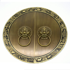 Manija de puerta de bronce antiguo estilo chino con cerrojo y pestillo para puerta JHG 040 - Product Image 5