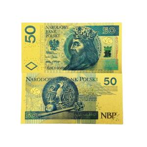 6 نماذج من الأوراق النقدية البولندية الجميلة الملونة مطلية بالذهب عيار 24 قيراط للهدايا - Product Image 2