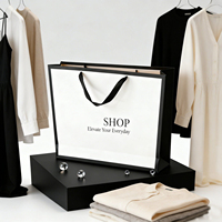 Sac cadeau de luxe écologique avec logo personnalisé, estampage à chaud doré, réutilisable, recyclable, en carton blanc avec ruban