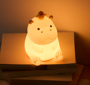 Gift Home Desk Kids Lamp Soft Silicone Hippo Night <b>light</b> with 2-Level Dimming Warm White Emittance for baby bedroom - Product Image 3