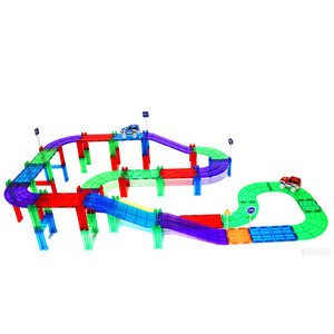 Wellbbplay 80 pièces Jouets STEM DIY Blocs Magnétiques Circuit de Course Magnétique pour Enfants Jouets Éducatifs <span class=keywords><strong>Magnatiles</strong></span> pour Enfant - Product Image 4