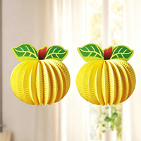 Lanterne en papier nid d'abeille personnalisée, design artistique et frais, en forme de citrouille, pour décoration de fruits