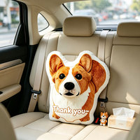 Coussin en peluche personnalisé avec visage d'animal brodé, lavable, écologique, cadeau de Noël, décoration intérieure, acheteurs en gros