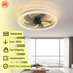 Ventilador de Techo Metálico de Lujo con Motor de CC de 6 Velocidades, Luz LED, 5 Aspas, Control Remoto Inteligente, Atenuación Continua, Silencioso, para Exteriores - Product Image 1
