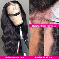Perruques Lace Front en Cheveux Humains Vietnamiens Bruts Ondulés, Vente en Gros, Cheveux Humains, Nœuds Simples, Perruques Frontales HD Lace pour Femmes Noires