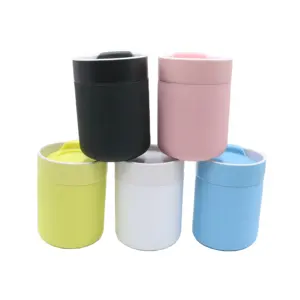 Custom nordic ceramic travel coffee logo mug cup with silicone ring and plastic lid manufacturer