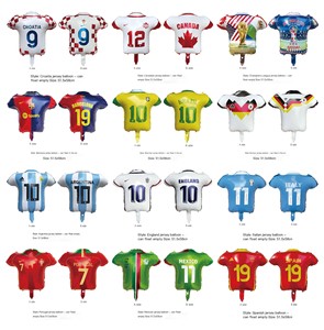 Globos de Jersey de Fútbol Estilo Flotante de 58 cm, Tamaño Grande, Logotipos de Equipos Nacionales, Decoración para Fiestas Deportivas - Product Image 6